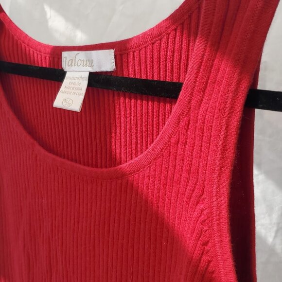 Red Ribbed Tank Top - Picture 3 of 6